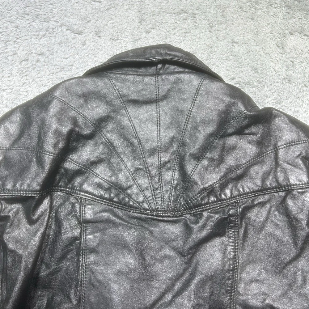 Vintage Wilsons Black Leather Bomber Jacket Men's Size‎ 36 Classic Moto *SPOTS
